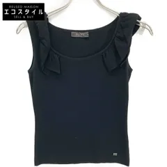 FOXEY BOUTIQUE　フォクシーブティック　25559 SMYAZ16 ブラック ノースリーブ フリル ニット　38のサムネイル