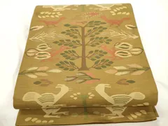 平和屋着物●名門木屋太　今河織物　六通柄袋帯　草木鳥文　正絹　逸品　CABJ9480dyのサムネイル