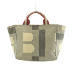 BALLY トートバッグ Bロゴ キャンバス レザー A4収納 肩掛けレディース
