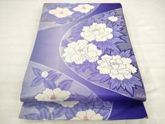 名古屋帯】夏帯 開き仕立て 洗える 紗 紅碧色 花柄 薄物 盛夏 K - メルカリ