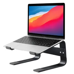 ノートパソコンスタンド PCスタンド パソコンデスク 高さ 姿勢 折り畳み式 角度調整可能10~17インチのデバイス、ラップトップ、タブレット用、折りたたみ式ノートパソコンスタンド 高さ/角度調整可能卓上アルミノートpcスタンド 人間工学 姿勢改善 0のサムネイル