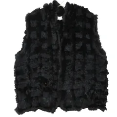 Polaco femmine fashion by TOM ベスト ラビットファー リアルファー 本毛皮 アウター ブラック M-L【M】 レディース 【中古】のサムネイル