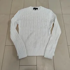 ブルックスブラザーズ BROOKS BROTHERS  【サイズ】  L　ケーブルニット　コットン　ホワイト　セーター　レディース　中古　古着のサムネイル