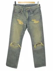 ヴィクティム VICTIM DAMAGE DENIM PANTS VTM-12-P-058 ダメージ デニムパンツ M インディゴブルー ダメージ加工 ジーンズ 赤耳 ボトムスのサムネイル