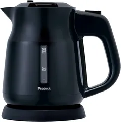 《新品・未使用》 Peacock ピーコック 0.8L 電気ケトル ブラック WGK-08 湯もれ防止 着脱式ふた 自動で電源オフ 節約・時短のサムネイル