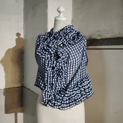 COMME des GARCONS 08ss フリル変形トップス ノースリーブ ギンガムチェック シフォン コムデギャルソン 2008ss AD2007のサムネイル