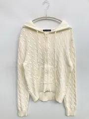 BRANDY MELVILLE ブランディーメルビル パーカー アイボリー ニット 無地 ジップアップ 長袖 レディースのサムネイル