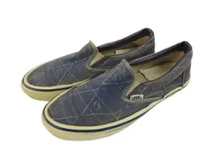 バンズ VANS 80s 90s スリッポン 革張り USA製 スニーカー キャンバス ヴィンテージ シューズ 総柄 ネイビーのサムネイル