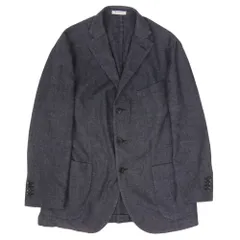 ボリオリ BOGLIOLI カシミヤ混 本切羽 3B テーラード ジャケット ネイビー系 50【中古】 ボリオリ BOGLIOLI カシミヤ混 本切羽 3B テーラード ジャケット