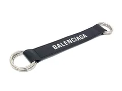 BALENCIAGA バレンシアガ ストラップ ロゴストラップ 659273 ブラック系 レザー ユニセックス シルバー金具 美品のサムネイル