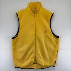 古着 90's/90年代 ノーティカ NAUTICA USA製 フリース ベスト フルジップ ワンポイント ロゴ 大きいサイズ 2XL  イエロー メンズのサムネイル