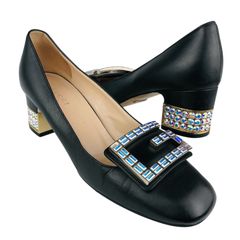 GUCCI☆グッチ・レディース レザー クリスタルビジュー付き:Gデザイン