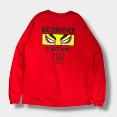 MAGIC STICK BIG BROTHER IS WATCHING YOU ロンT XL レッド 長袖Tシャツ バックプリント ストリートのサムネイル