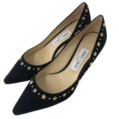 JIMMY CHOO スエード スタースタッズ パンプス 24cm ネイビー - メルカリ