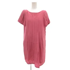 ボディドレッシングデラックス BODY DRESSING Deluxe ワンピース ミニ 半袖 絹 シルク 38 ピンク プリーツ /FF ■GY43のサムネイル