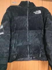 S シュプリーム THE NORTH FACE ザノースフェイス スウェード ヌプシ ジャケット ブラック シュのサムネイル