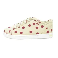 ドルチェ&ガッバーナ ドルガバ DOLCE&GABBANA スニーカー ガールズ 女の子 18.5cm ベージュ 赤 レッド レースアップ ドット /MN5 ■GY99のサムネイル