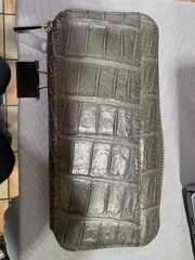 【最高級】クロワロワイヤル クロコダイル 長財布 ラウンドファスナー グレーのサムネイル