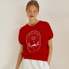 ノンローカル(NON LOCAL) ローズ 半袖スウェットシャツ フリーサイズ 新品のサムネイル