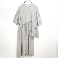 tumugu ツムグ コットン ウェービーボイル × コットン天竺 アシメ ワンピース トップス チュニック Ks7-69のサムネイル