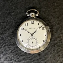 【稼働品】 WALTHAM ウォルサム 懐中時計 手巻き シルバー ホワイト文字盤 レトロ ヴィンテージ 当時物のサムネイル
