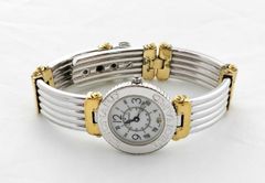 LEONARD レオナール レディース 腕時計 シェル ラインストーン 金色 