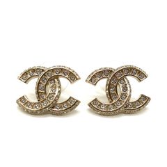 CHANEL シャネル ココマーク ラインストーン ピアス B25V ゴールド 
