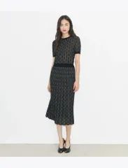 (新品) トリーバーチ ジャガード パータン 밴딩 ロング プリーツ スカートのサムネイル