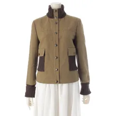 ミュウミュウ 1999FW アーカイブ ウール ツイード リブニット ジャケット カーキ ブラウン 42【中古】のサムネイル