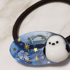 ハンドメイド レジン ヘアゴム 猫 - メルカリ