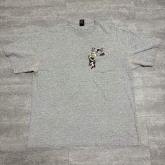 ルーニーテューンズ キャラクター刺繍 ポケットTシャツ XXL グレー / ワーナーブラザース スタジオストア 90s 00s カール・テューンズ