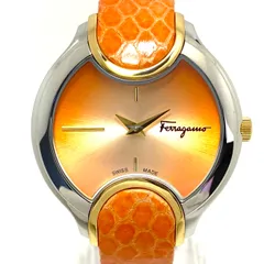 【ほぼ未使用】腕時計 レディース サルヴァトーレ フェラガモ Salvatore Ferragamo シグネチャー・コレクション FIZ030015 クォーツ オレンジ 革ベルト 2針のサムネイル
