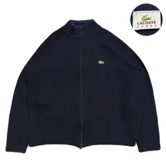 LACOSTE ラコステ Cardigan カーディガン Knit ニット EmbroideredLogo 刺繍ロゴ LongSleeves 長袖 DoubleZip ダブルジップ Acrylic アクリル Wool ウール Navy ネイビー 紺 L相当のサムネイル