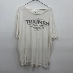 Y1364 Triumph XL 白 オーバーサイズ オフホワイト カジュアル プリント Tシャツ 半袖 トライアンフ 古着卸 アメリカ仕入のサムネイル