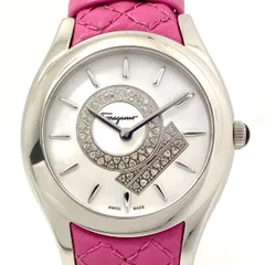 【ほぼ未使用】腕時計 レディース サルヴァトーレ フェラガモ Salvatore Ferragamo リリカ FG4010014 クォーツ ホワイトパール シェル 革ベルト 2針のサムネイル