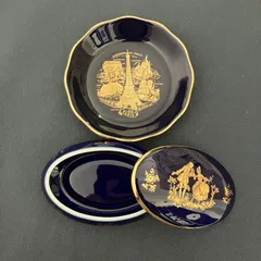 【441301116005】現状品　フランス製 リモージュ キャッスル 他 飾り皿 小物入れ 2点セットのサムネイル