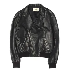 【美品】CELINE セリーヌ ジャケット ブラック 黒 サイズ:50 エディ期 ショルダーベルト付き シープスキンレザー ダブル ライダース ジャケット 2E216291D イタリア製 アウター ブルゾン 上着【メンズ】【中古】のサムネイル