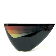 池坊 草月流 黒 花瓶 花器 陶器 フラワーベース　　K0のサムネイル