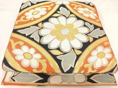 平和屋着物□本場大島紬 7マルキ 抽象花文 正絹 逸品 DABH8847qa