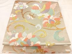 平和屋着物○男性 本場筑前博多織 角帯 霞文 正絹 逸品 CABF0259ak
