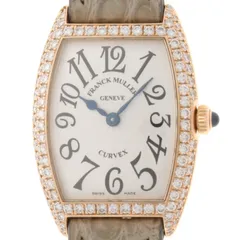 FRANCK MULLER フランクミュラー トノーカーベックス・ダイヤベゼル 1752QZD  PG/革 シルバー/Dベゼル クオーツ  レディース【432】のサムネイル