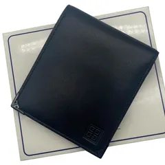 美品 GIVENCHY ジバンシー 二つ折り財布 4Gロゴ 札入れ コインケース ブラック スクエア型 レザー 小物 ヴィンテージ  箱付きのサムネイル