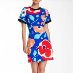 美品 ケイトスペード 幾何学柄 シャツワンピース 8 大きいサイズ L XL