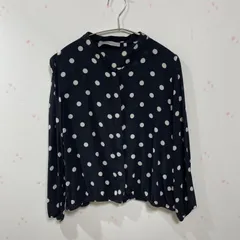MARELLA マレーラ シルク100% ドット柄 ブラウス 長袖 ブラック ホワイト サイズ40 レディースのサムネイル