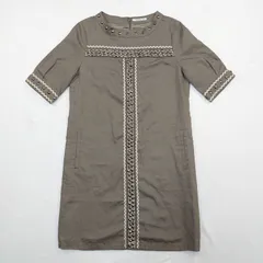 美品  Vivienne Tam  ヴィヴィアンタム  スタッズ装飾チュニック  ミニワンピース  綿、麻  サイズM  カーキのサムネイル
