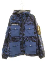 アベイシングエイプ A BATHING APE SAND CAMO MULTI POCKET HOODIE JACKET BLUE Mサイズ サンド カモ マルチ ポケット フード ジャケット エイプヘッド ブルー 【ブランド古着ベクトル】【中古】260718のサムネイル
