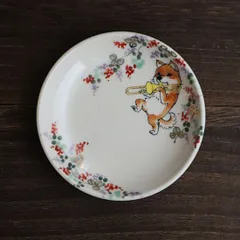 新品未使用 増田良平さんの小皿③ お花と女神とちょうちょ やちむん 作家