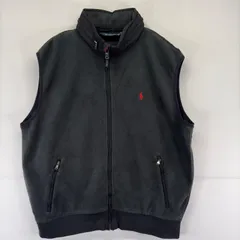 古着 ポロバイラルフローレン Polo by Ralph Lauren ベスト フルジップ ワンポイント 刺繍 大きいサイズ フリース XL  ブラック メンズのサムネイル