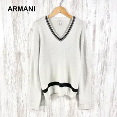 ARMANI COLLEZIONI アルマーニコレッツォーニ 天竺編み Vネック チルデンニット グレーのサムネイル