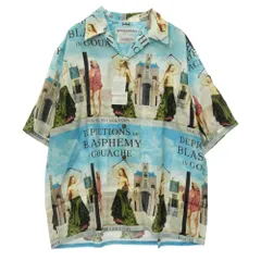 WACKO MARIA ワコマリア 26SS TPS-WM-HI05 T.P.S. S/S HAWAIIAN SHIRT TYPE-5 ハワイアン アロハ 開襟 オープンカラー 半袖 シャツ Lサイズ ライトブルー系 L【新古品】【未使用】【中古】のサムネイル